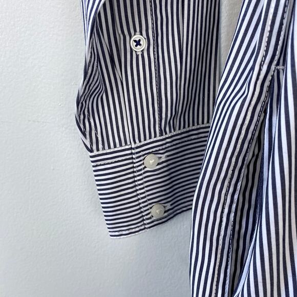 J. Crew Classic-fit Crisp Cotton Poplin Shirtdress Blue Striped Old Money Size 0 - Picture 7 of 12